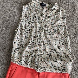 The Limited Ashton Sleeveless Polka Dot Blouse S